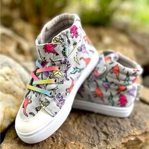 Rainbow Dinosaur High Top Girl’s Fashion Sneakers Size 12T